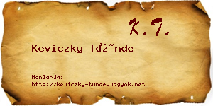 Keviczky Tünde névjegykártya