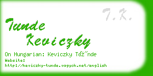 tunde keviczky business card